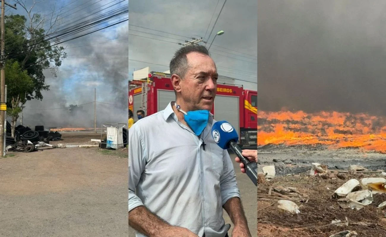 Incêndio de grande proporção destrói galpão e causa prejuízo de R$ 7 milhões em Cuiabá