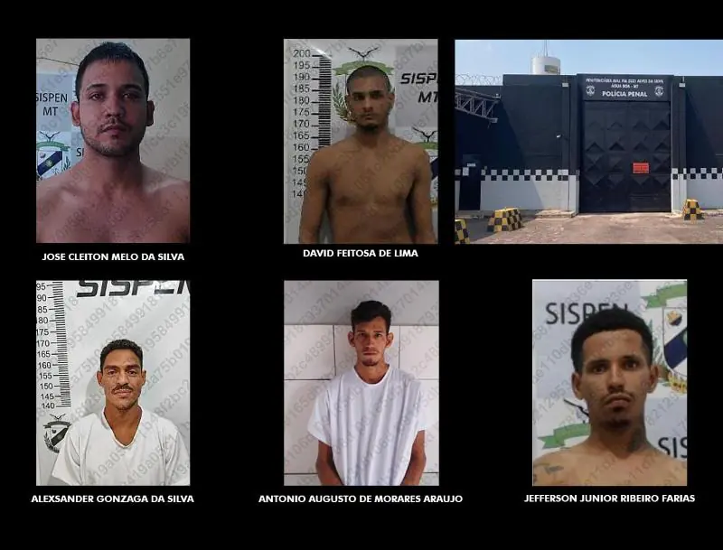 Cinco presos fogem do presídio durante a madrugada; usaram corda de lençóis para escalar muro