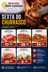 Sexta do churrasco em Colíder impulsiona busca por carnes e aquece açougues no Nortão de Mato Grosso