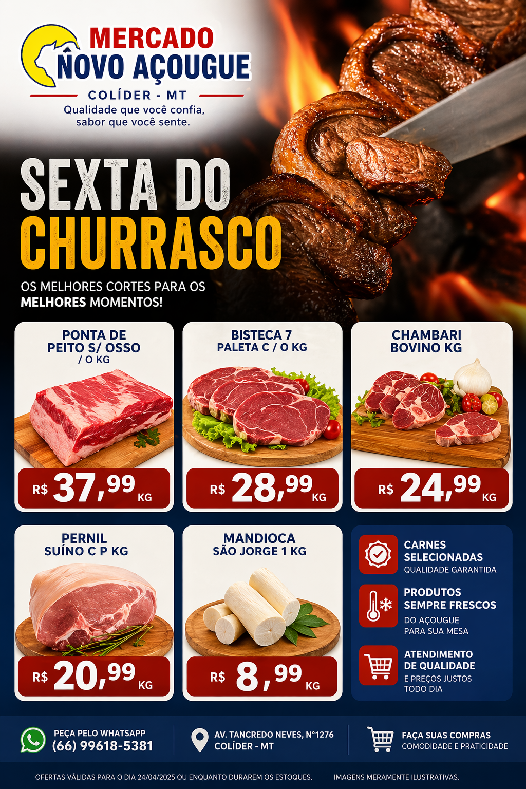 Sexta do churrasco em Colíder impulsiona busca por carnes e aquece açougues no Nortão de Mato Grosso