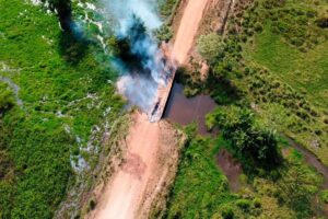 Ponte de madeira é incendiada na MT-325 em Alta Floresta e compromete trânsito na região Norte de Mato Grosso