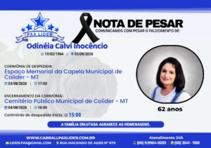 Morre em Colíder a Técnica de enfermagem Odinéia Calvi Inocêncio após trágico acidente doméstico; cidade se despede de uma profissional que marcou gerações