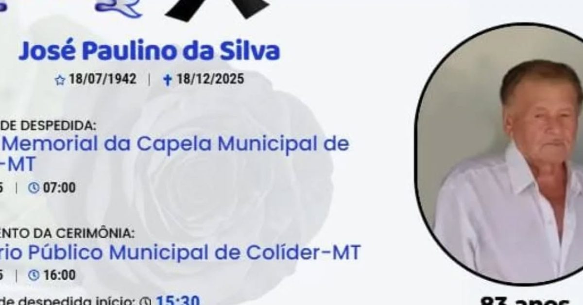 Falecimento JOSÉ PAULINO DA SILVA